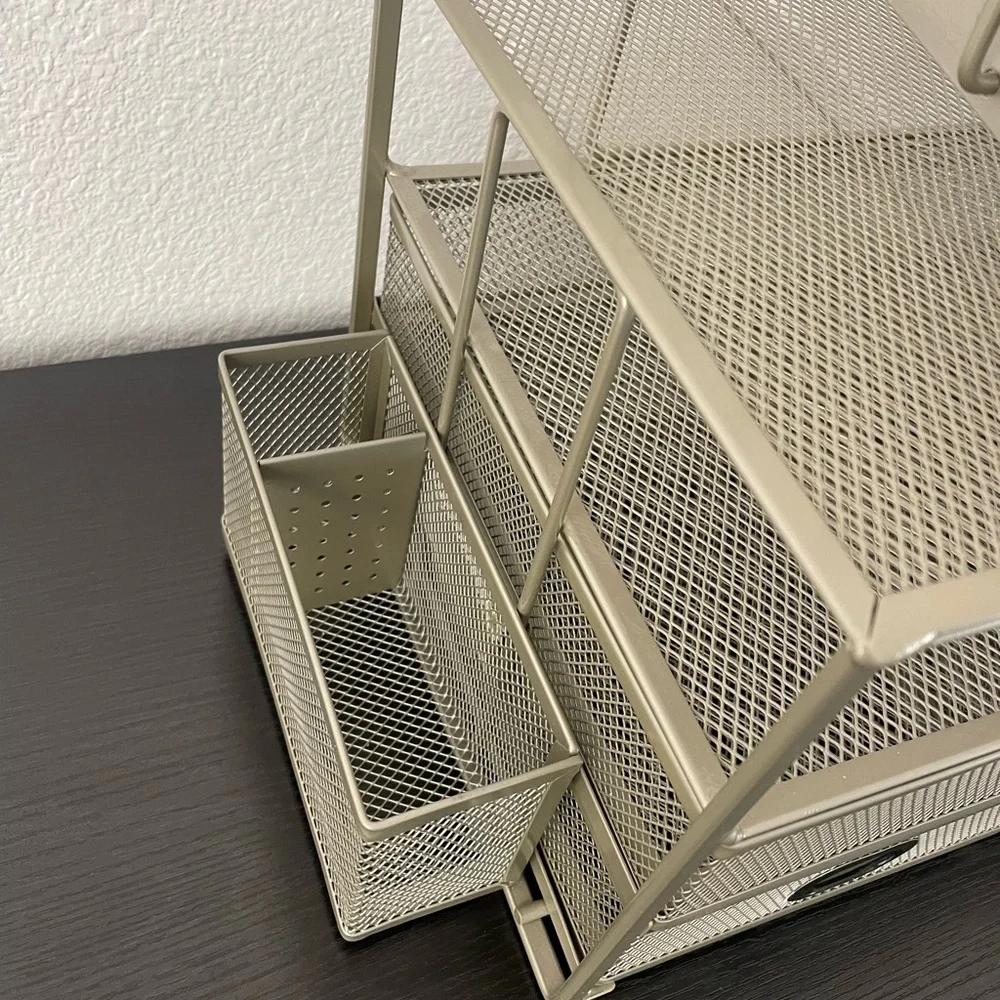 Metal Mesh Desk Organizer with Drawers